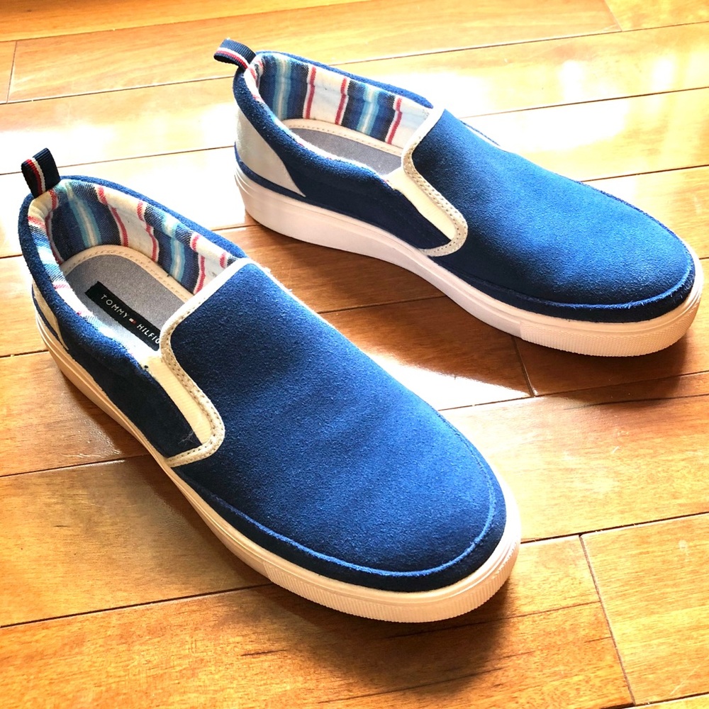 Tommy Hilfiger Blue Suede Slip-On